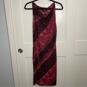 Vintage Rampage Red and Black Y2K Whimsigoth Cowl Neck Stretch Midi Dress Large